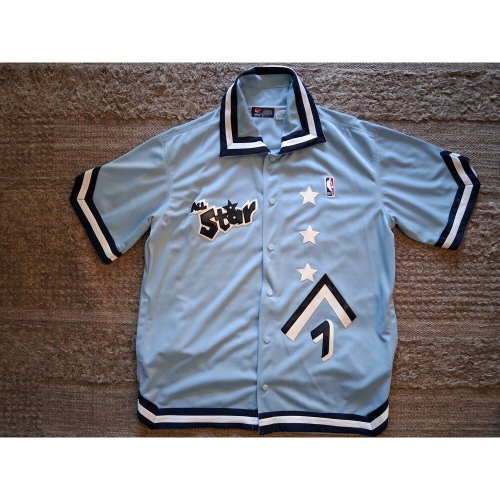 Nike All Star NikeWarm up Basketball  Jersey Men's Large Number 7 Blue/White